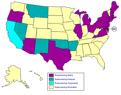 Status of State Electric Industry Restructuring Activity Map